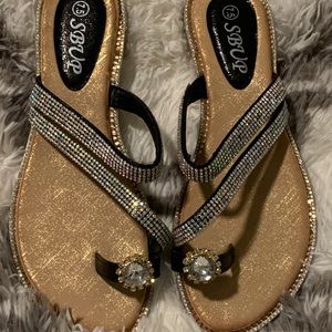 Rhinestone Studded Sandals - BRAND NEW